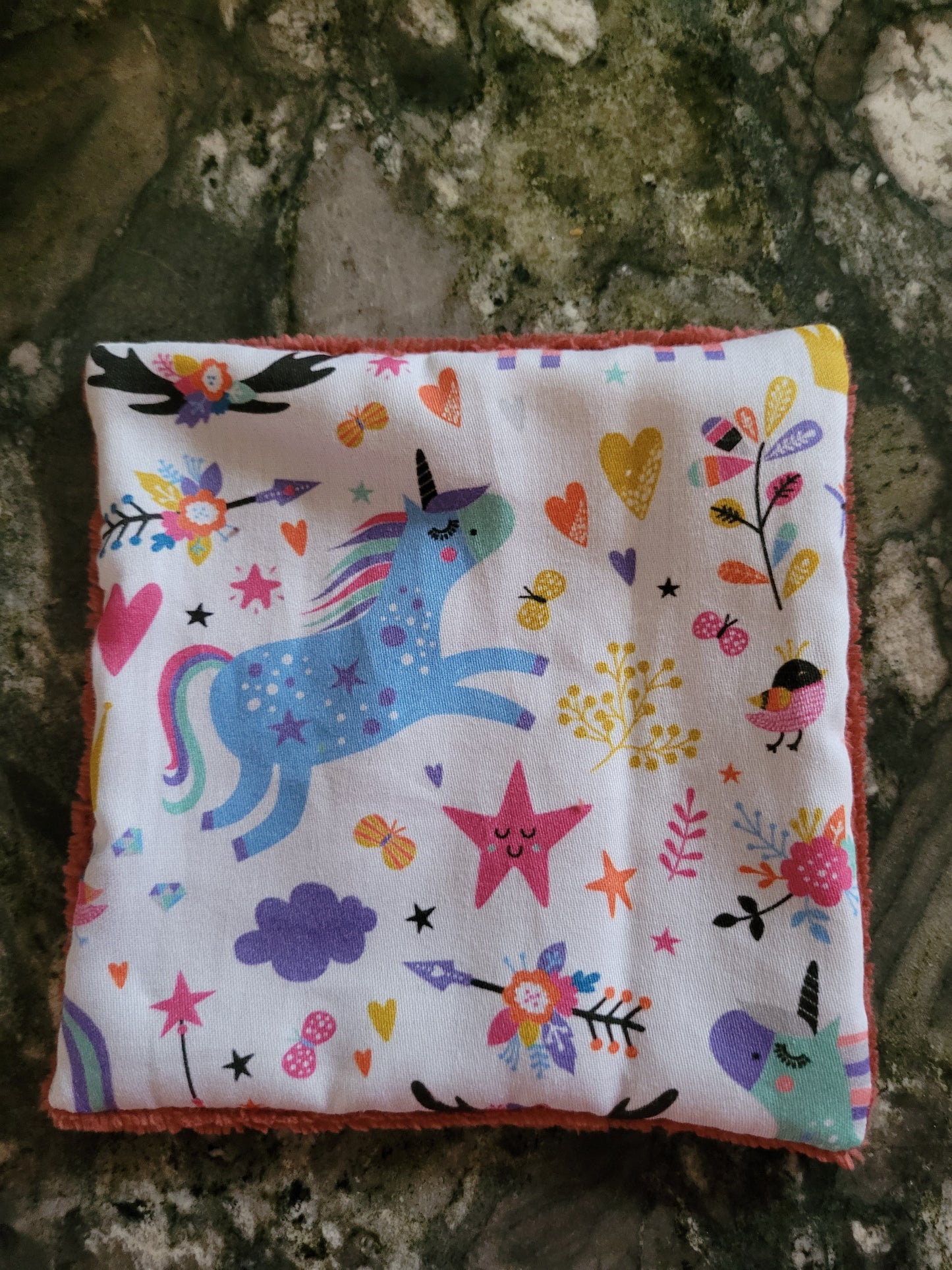 LE28 Lingette lavable licorne