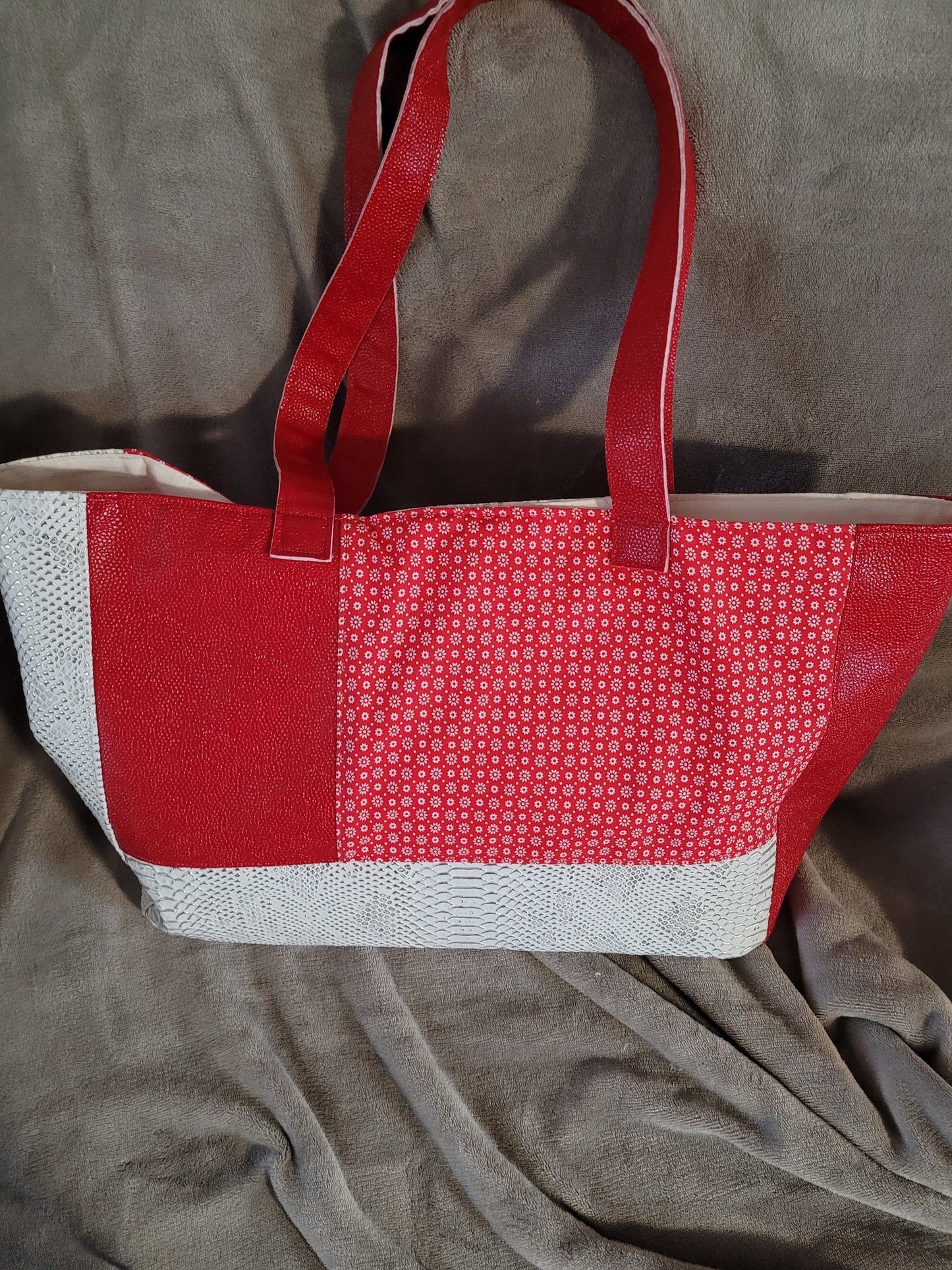 S5 SOLDE Sac écrue et rouge