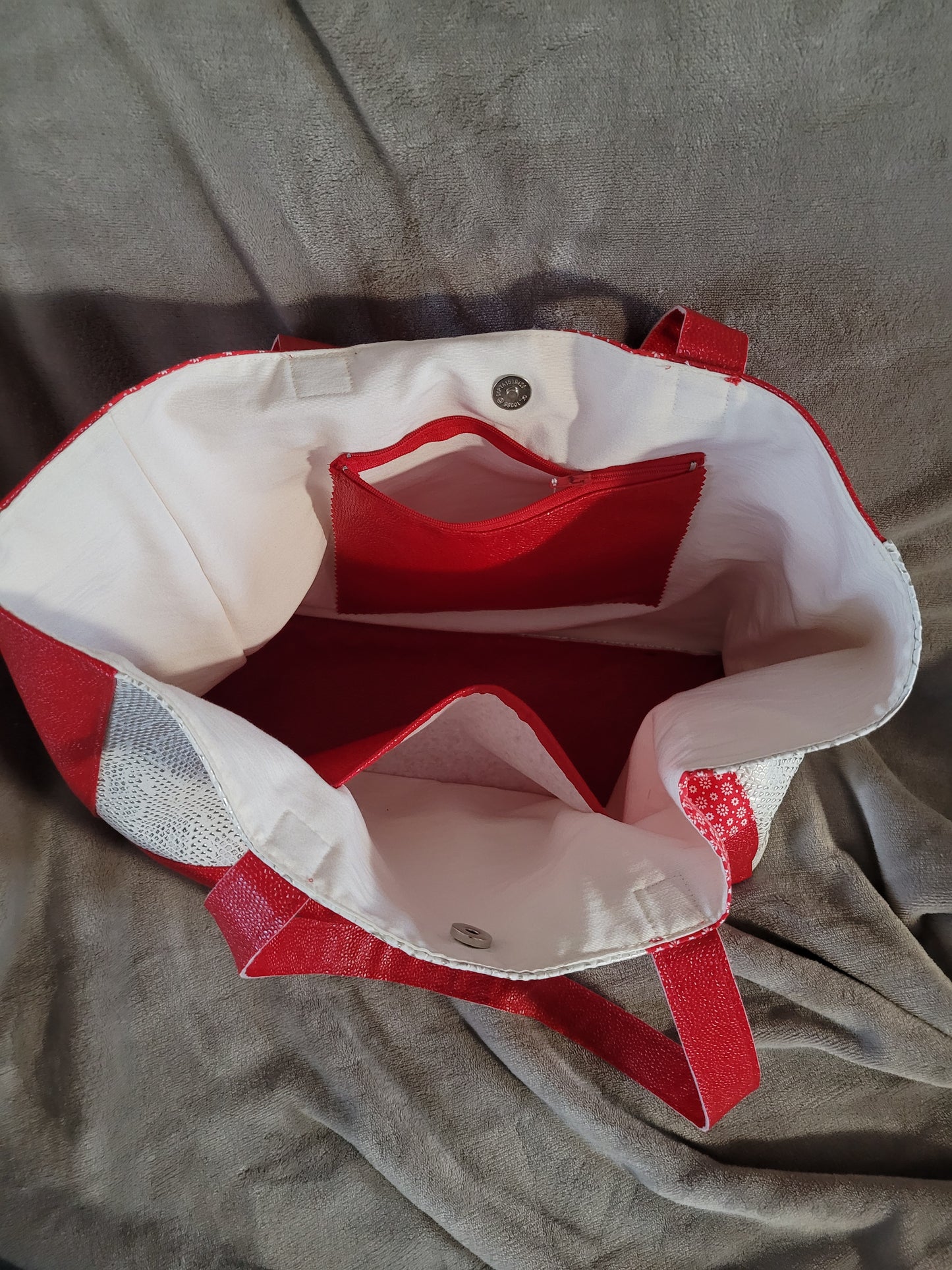 S5 SOLDE Sac écrue et rouge