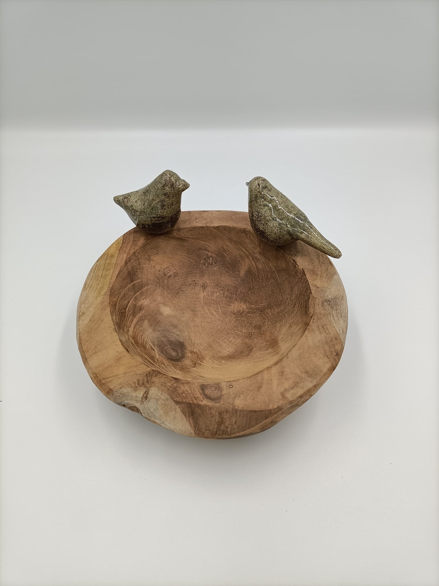 Coupelle teck 2 oiseaux CO5